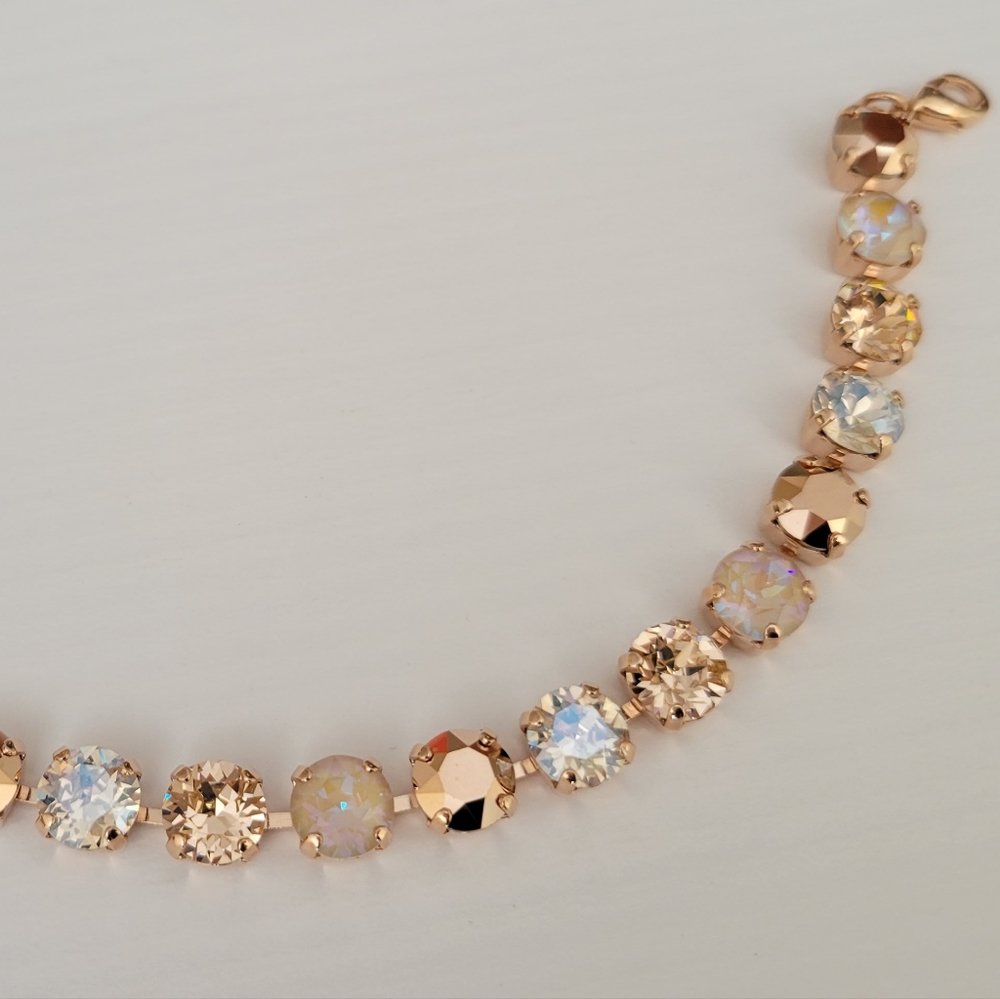 Austrian Crystal Tennis Bracelet in Rose Gold - Picture 10 of 11
